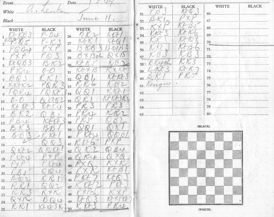 1949-05-07 Russ v Lenton score