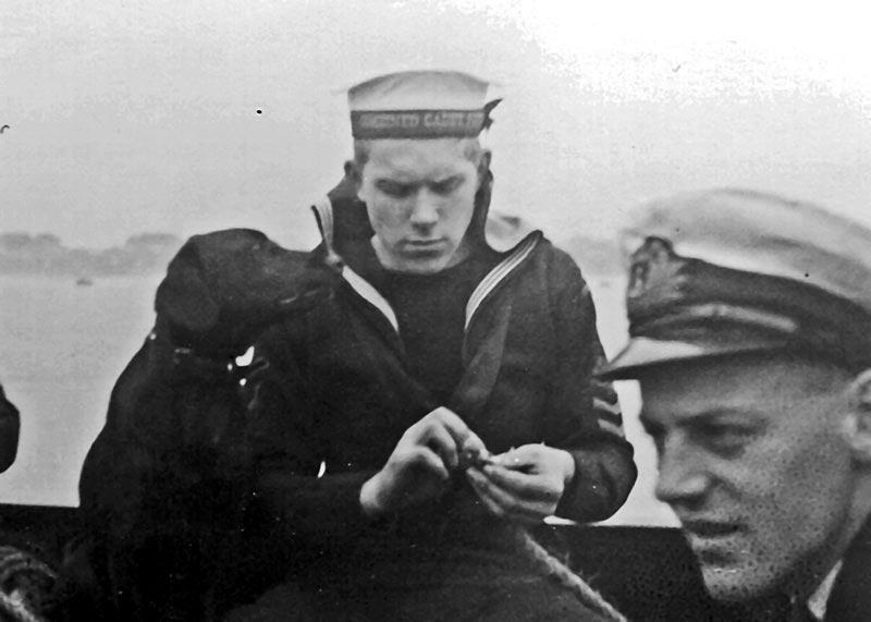 CCF trip with the RN, 1959. Dog, Gravy Gravette, Lt D T Nightingale